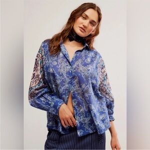 Free People Bohemian Rose Bud Blouse NWT